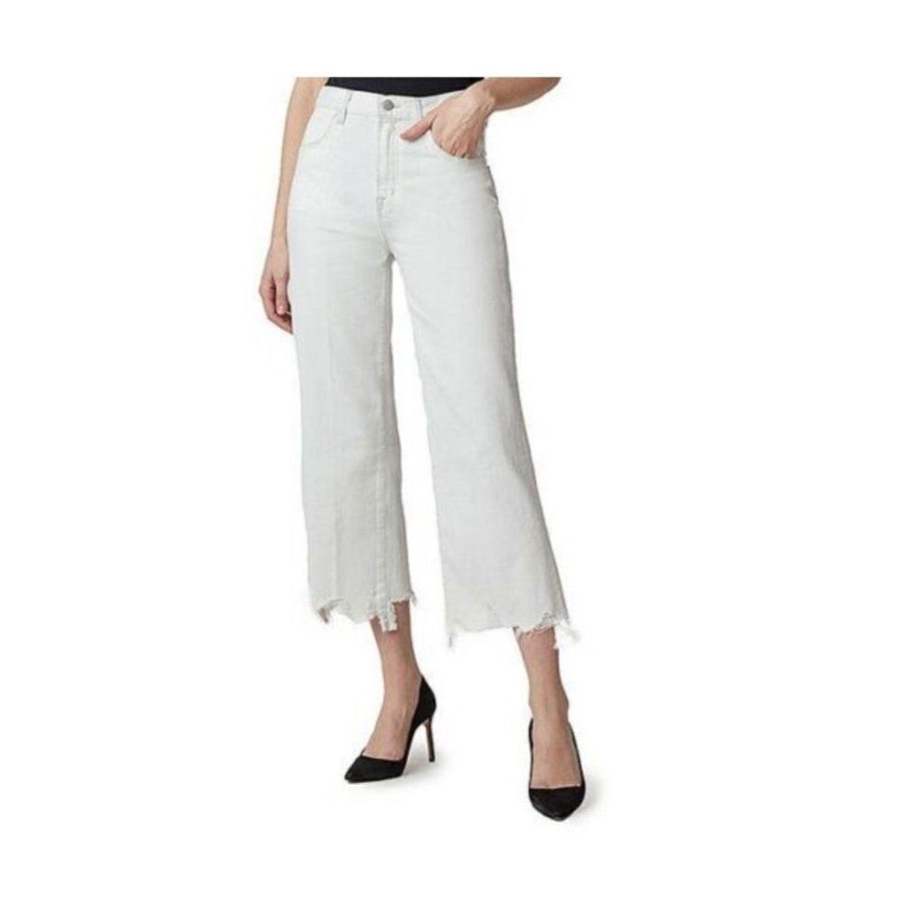 Women's J. Brand 30 Light Wash White Joan Crop Wide‎ Straight Leg Jeans